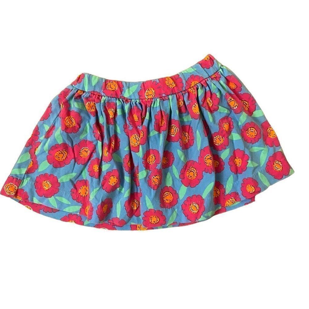 Kate Spade Blue Floral Skirt Adjustable Elastic Waist Size 4